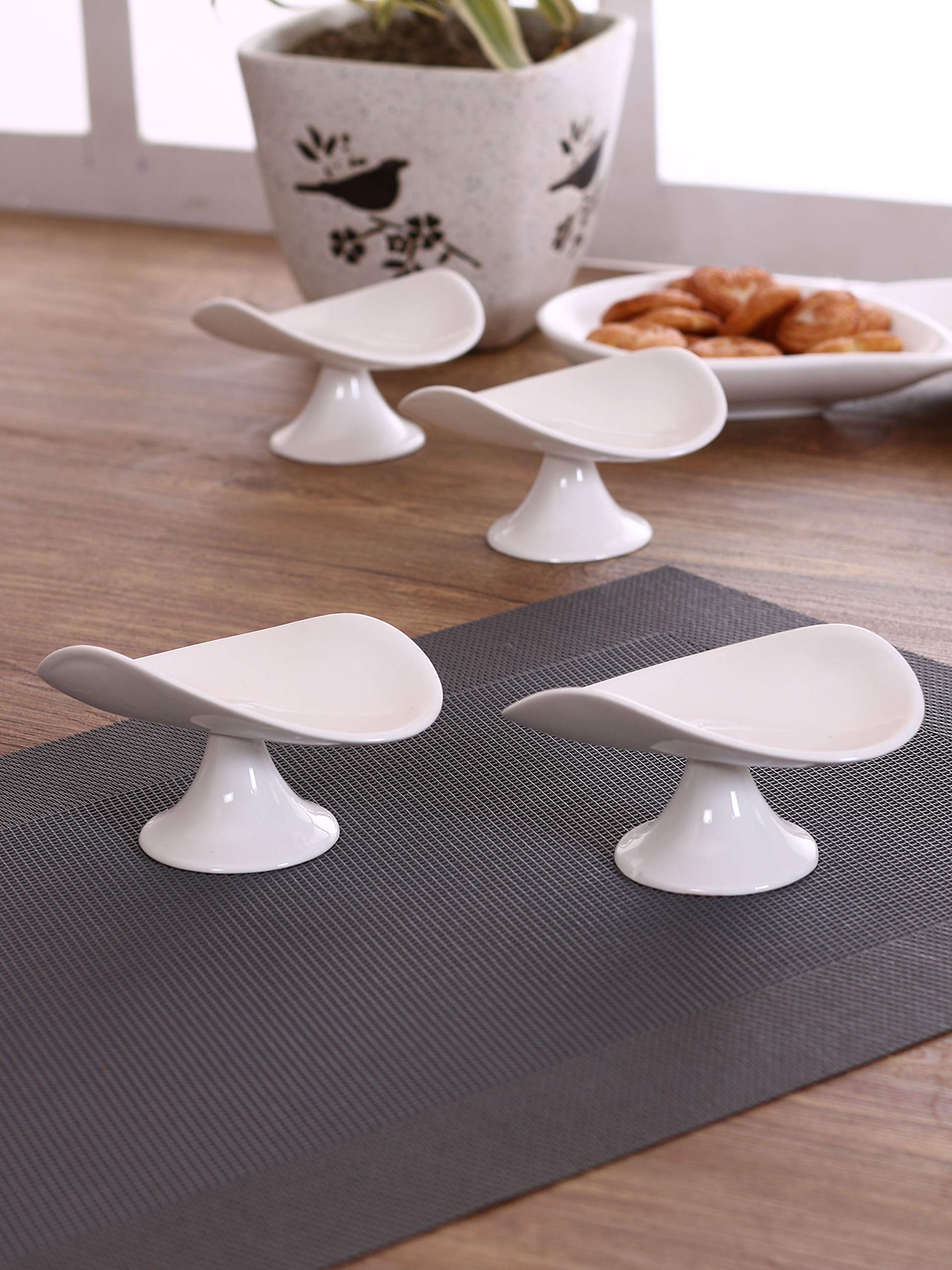 Clay Craft Basics White Mini Desert Stand 4Pcs