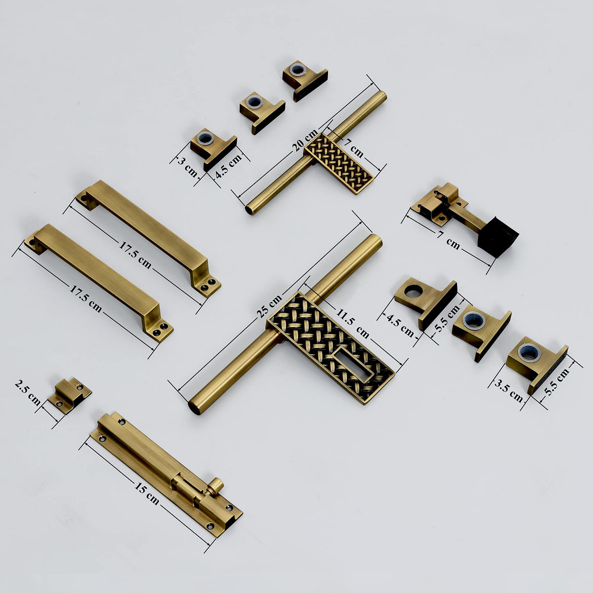 Plantex Stainless Steel Door Kit for Single Door/Door Hardware/Door Accessories (10 inch Al-Drop,8 inch Latch, 7 inch 2 Handles,7 inch Tower Bolt and 4 inch Door Stopper) - (DMAL-06-Brass Antique)-4