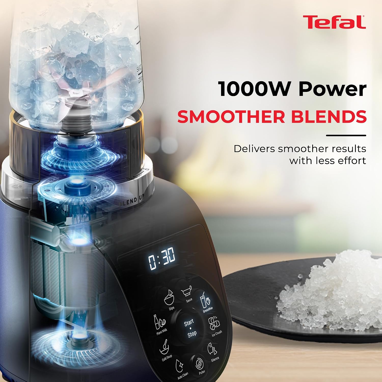 Tefal Blend Up,1000 watt,Powerful Blender, Quiet Mode, 6 Powelix Blades,8 Preset Programmes, Auto Cleaning,2Durable Bottles 0.7L & 0.4L, Smoothies, Protein Shakes, Cocktails, 2 yrs warranty
