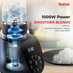 Tefal Blend Up,1000 watt,Powerful Blender, Quiet Mode, 6 Powelix Blades,8 Preset Programmes, Auto Cleaning,2Durable Bottles 0.7L & 0.4L, Smoothies, Protein Shakes, Cocktails, 2 yrs warranty