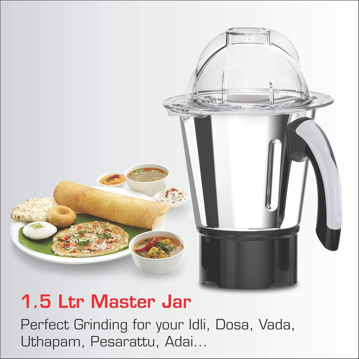 Vidiem Jumbo Mix Pro 1000W Mixer Grinder (Black) | 3 Leakproof Jars | Self-Locking Jars for Wet & Dry Grinding | Double 