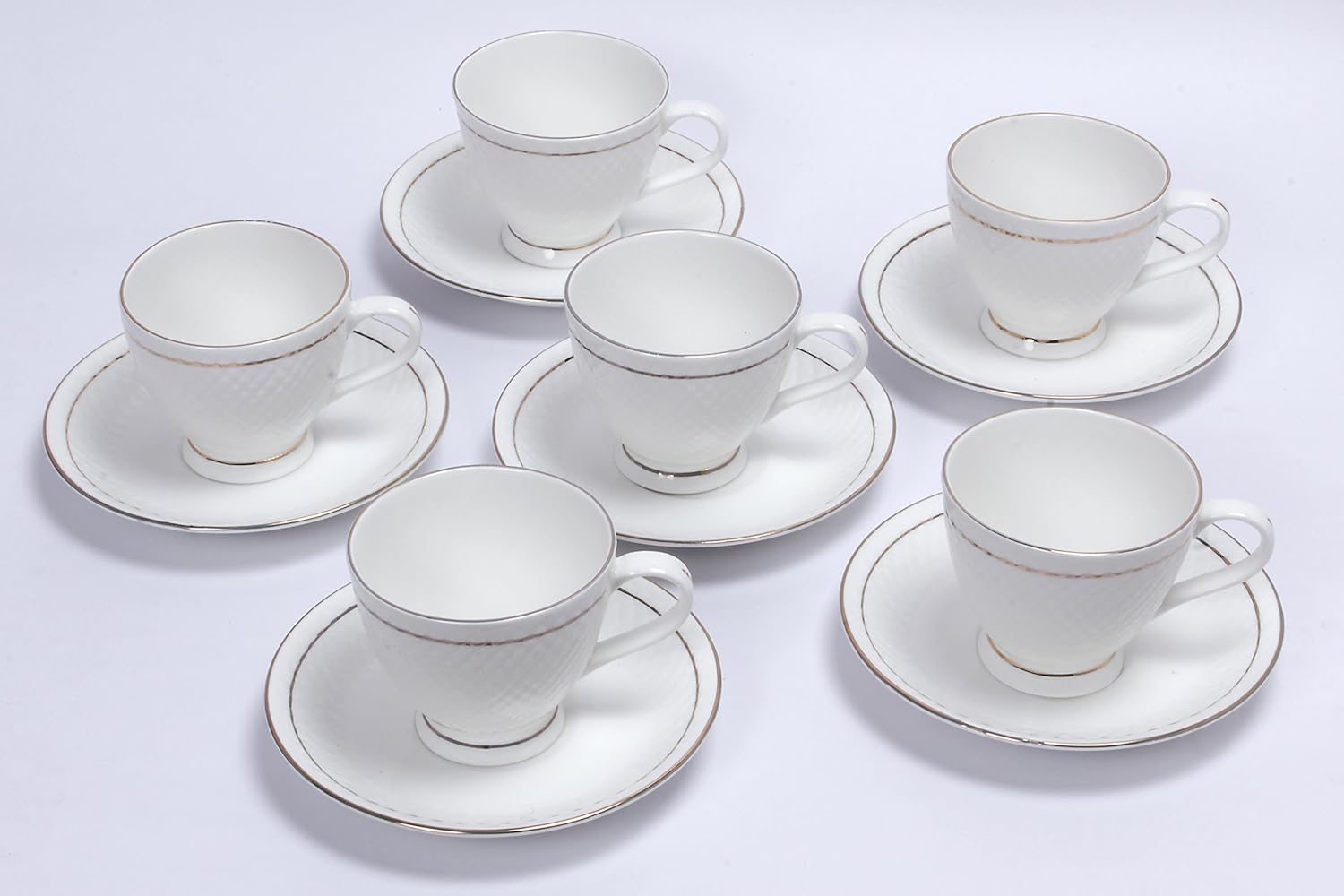 Clay Craft Cup Saucers 12 Pcs Set Diamond 110