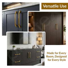 Plantex Cabinet Handle/160mm Handle for Wardrobe/Kitchen Handle/Pull-Push Handle for Home/Office - Pack of 2 (Gold)-6