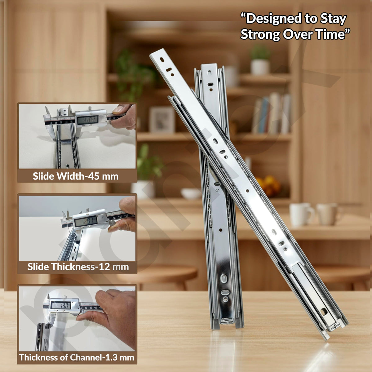Plantex Drawer Channel/Ball Bearing Regular Close Channel for Drawer/Telescopic Drawer Channel for Wooden & Metals Drawers in Kitchen, Wardrobe, (10-Inch,Silver) Pair-6