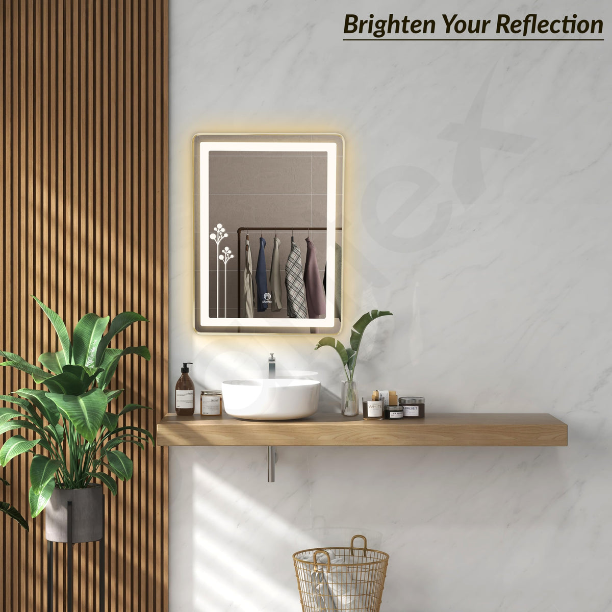 Plantex LED Bathroom Mirror with 3 Tone/Rectangle Mirror for Living Room/Bedroom/Dressing Room - (HM-005, 18 X 24 Inch)-5