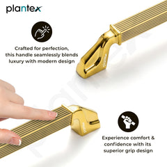Plantex Aluminium Cabinet Handle/600mm Wardrobe Handle for Home/Cupboard Door Pull-Push Handles for Office - Pack of 2 (Brass Antique & Gold)-4