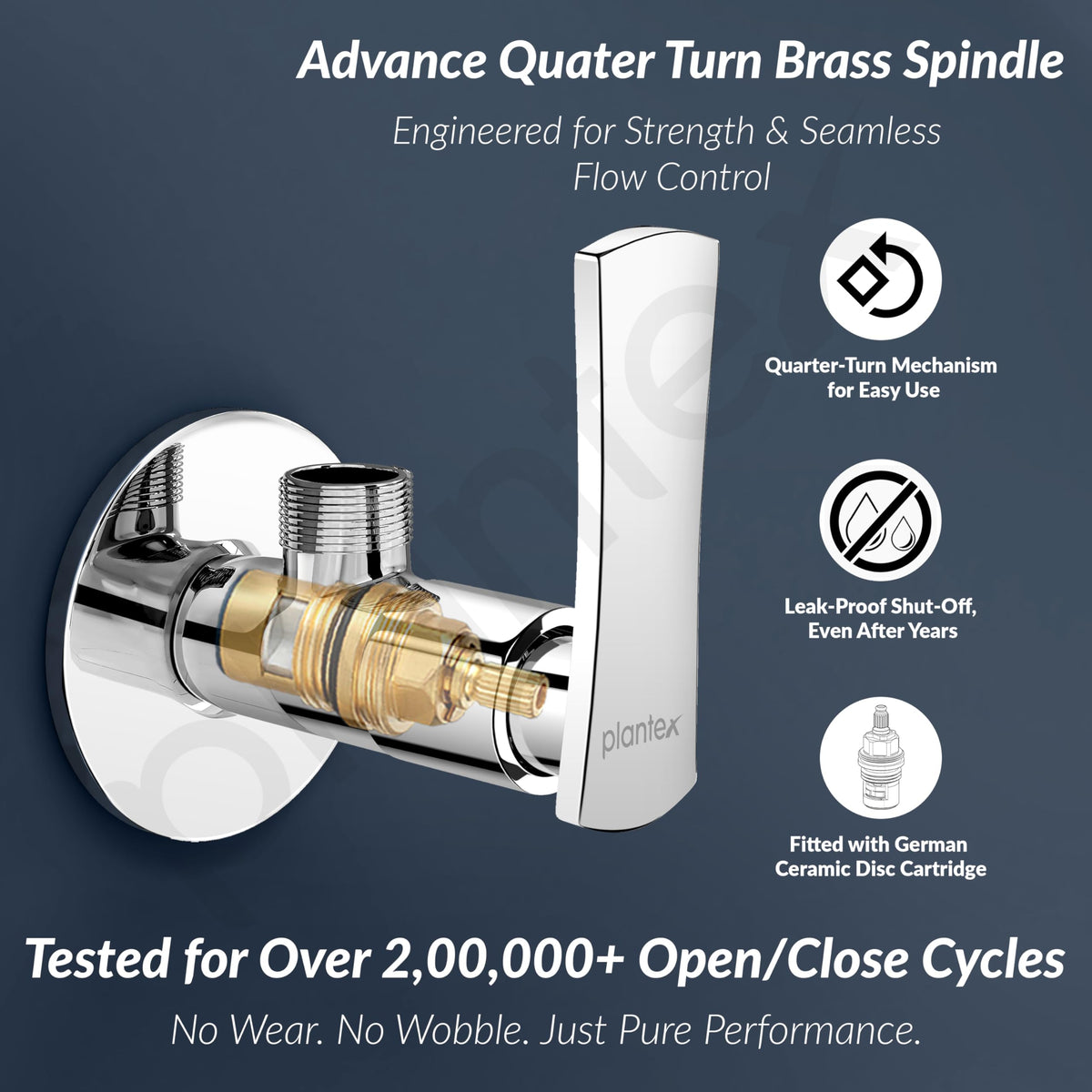 Plantex Pure Brass Angular Stop Cock/Stop Cock for Bathroom/Angular Valve for Wash Basin Connection with Brass Wall Flange & Teflon Tape - Pack of 1 (3505, Chrome)-2