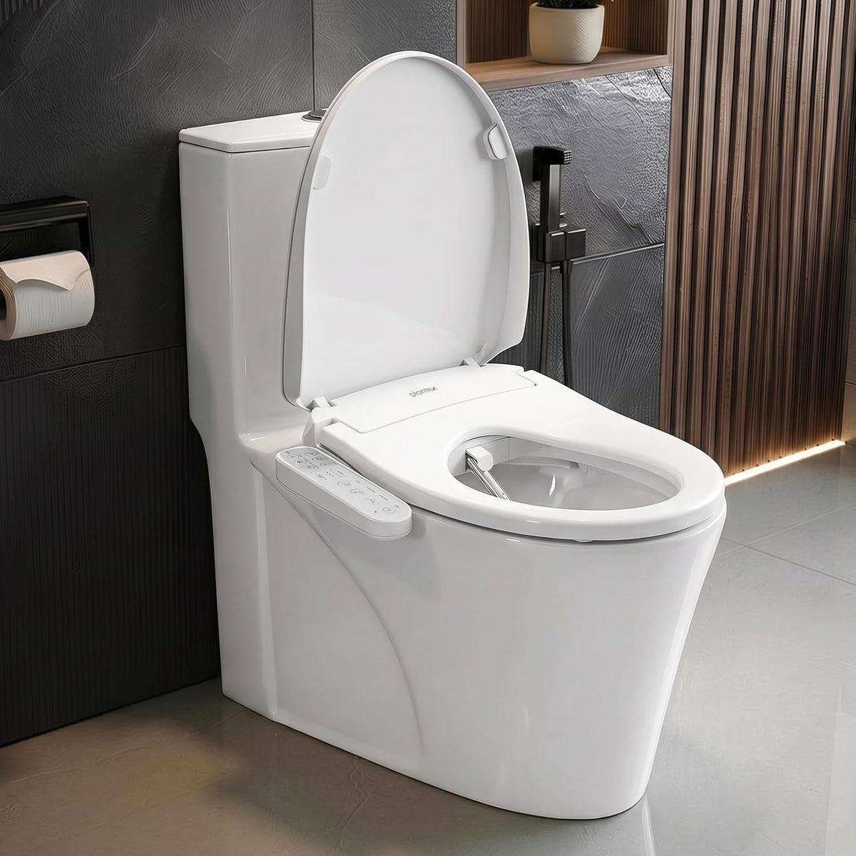Plantex Smart Commode for Toilet/One Piece Commode with Smart Toilet Seat/Floor Mount Toilet - S Trap (White)-1