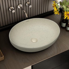 Plantex Table Top Wash Basin for Bathroom/Designer Ceramic Basin/Countertop Vessel Sink Basin/Wash Basin Over Counter for Home/Office (Beige - 20.5 x 15.5 x 5 Inch)-1
