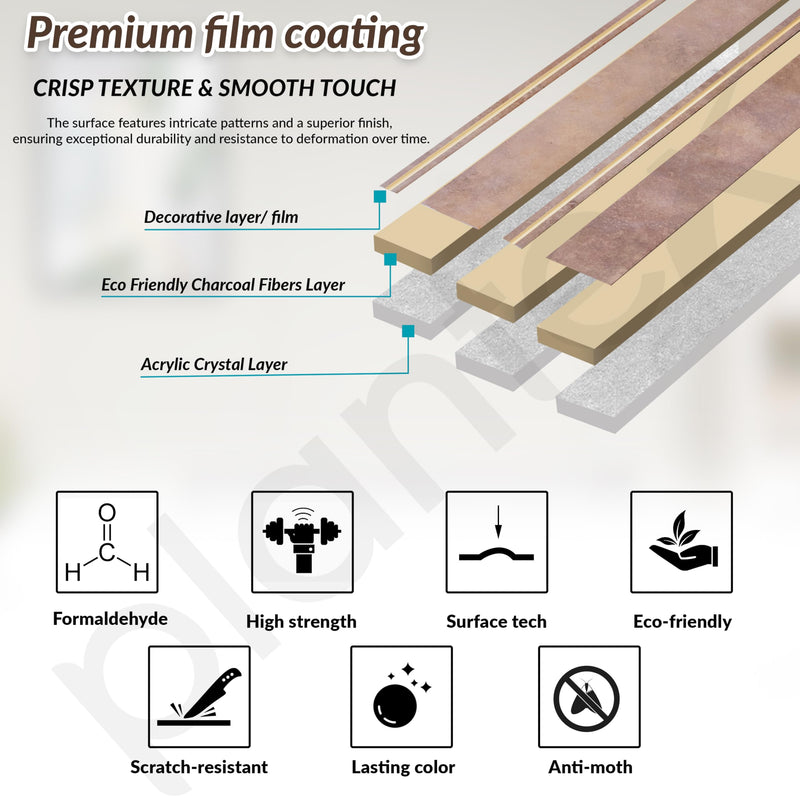 Plantex Wall Panels/Louvers Panel for Wall 8 Feet/Charcoal Panel for Interior Wall Decor/3D Wall Panel - Pack of 5 Covers - 17 Sq. Ft, Size-5 Inch x 8 Feet (Brown Gold Elegance)-3