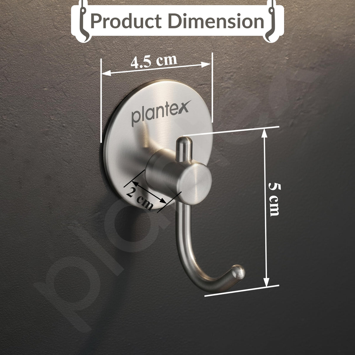 Plantex Wall Hanging Hook/Bath Towel Hook/Self Adhesive Round Robe Hooks for Kitchen/Bathroom/Stylish Home Decor Items - Pack of 4 (Chrome)-4