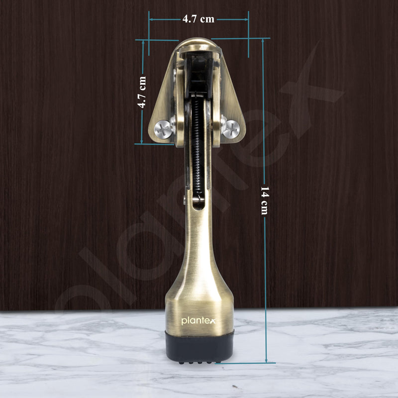 Plantex Door Stopper for Main Door/Kick Down with One Touch Door Stoppers/Stops - (186-Brass Antique)-3