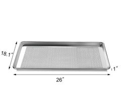 New Star Foodservice 36770 Commercial-Grade 18-Gauge Aluminum Sheet Pan/Bun Pan, Perforated, 18" L x 26" W x 1" H (Full Size)Ã‚ | Measure Oven (Recommended)