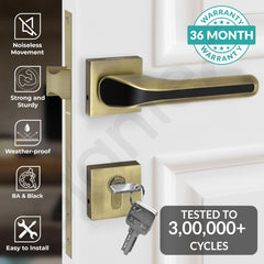 Plantex Main Door Lock for Home with 3 Years of Warranty/Mortise Locks for Door - Main Door Lock Set (PT-007- Brass Antique - Black)-2