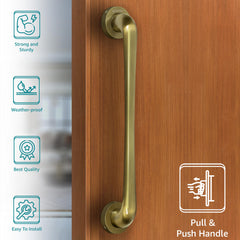 Plantex Polo 14 inches Door Handle for Main Door/Handle for Glass Door/Wooden/Push and Pull Operations/3 Years Warranty (Rich Brass Antique - Big)-2
