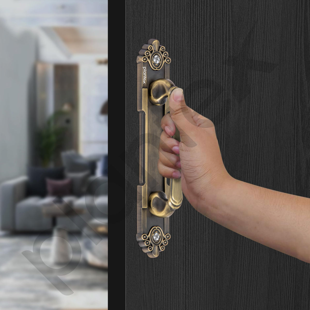 Plantex Heavy Duty 8 Inch Main Door Handle/Pull Push Handle for Home & Hotel/3 Years Warranty Pack of 1 (294,Brass Antique Finish)-3