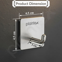 Plantex Wall Hanging Hook/Bath Towel Hook/Self Adhesive Square Robe Hooks for Kitchen/Bathroom/Stylish Home Decor Items - Pack of 2 (Chrome)-4