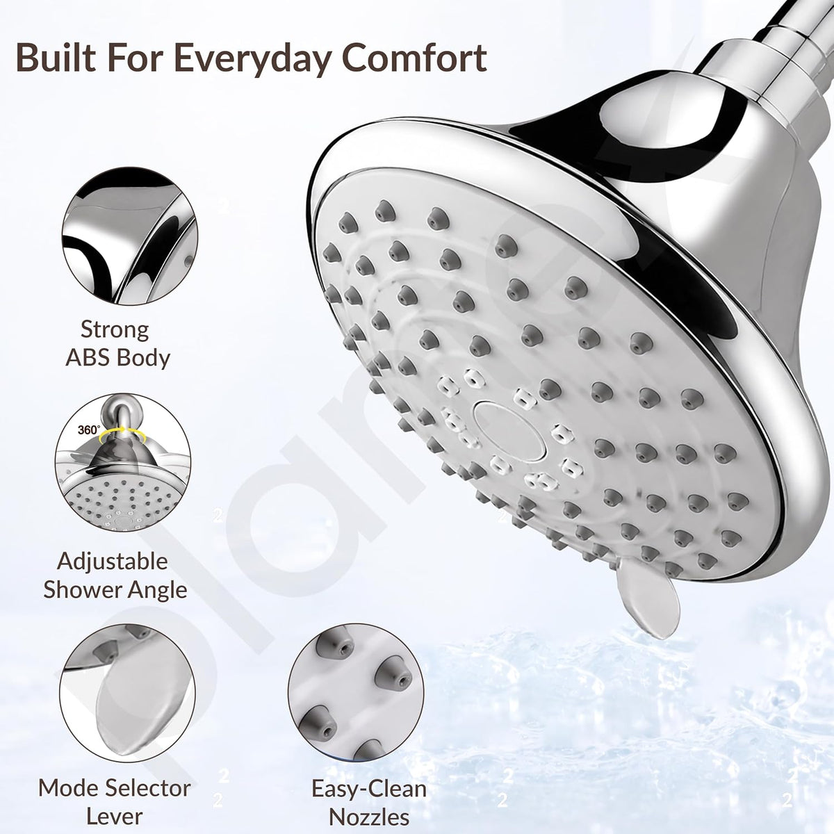 Plantex Shower Head for Bathroom with Shower Arm/Bathroom shower Combo-430B Strong ABS Combo/Shower for bathroom/Rain Shower/4 Inch Shower Head/9 Inch Shower Arm/Adjustable Head-3