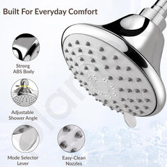 Plantex Shower Head for Bathroom with Shower Arm/Bathroom shower Combo-430B Strong ABS Combo/Shower for bathroom/Rain Shower/4 Inch Shower Head/9 Inch Shower Arm/Adjustable Head-3