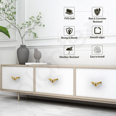 Plantex Knobs for Drawers/Drawer Knobs/Triangle Knob for Cabinets/Drawer Handle/Pull-Push Knob for Kitchen/Bedroom Drawers - Pack of 2 (Gold)-2
