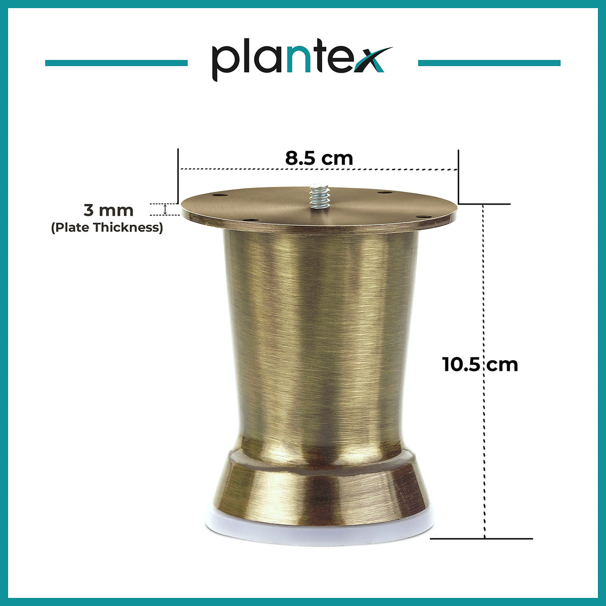 Plantex Heavy Duty Round 4 inch Spare Sofa Legs for Bed Furniture/Sofa Legs for Furniture Fitting/Table Legs/Sofa Leg Set of 2 pcs (Brass Antique) (Model APS-DTS-51)-3