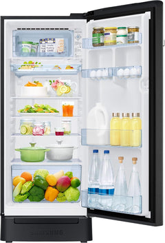 Samsung 215 L, 3 Star, Digital Inverter, Direct-Cool Single Door Refrigerator (RR23D2H23BX/HL, Luxe Black, Base Stand Drawer)-6