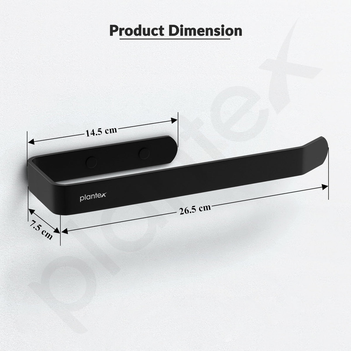 Plantex Space Aluminium Napkin Holder for Wash Basin/Towel Hanger for Bathroom/Towel Rings for Bathroom/Bathroom Accessories (Black - Powder Coated)-3