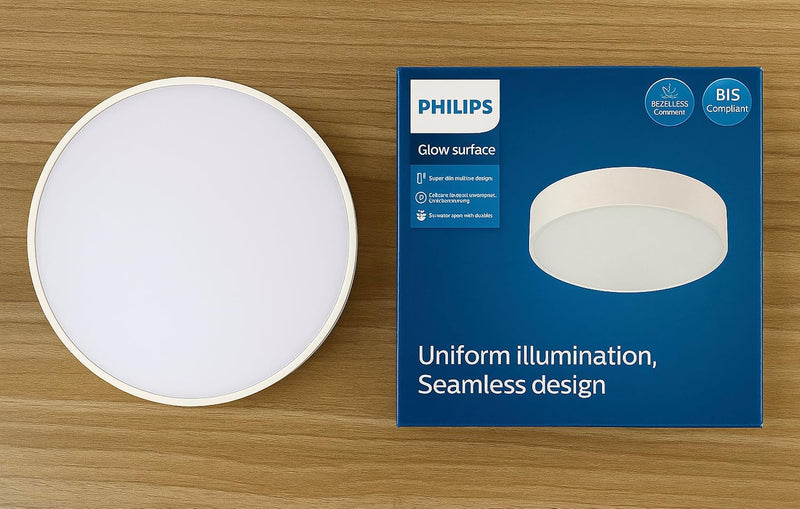 Philips LED Glow Surface Downlight Metal Body, Trim Less Sleek and Energy-efficient Surface Mount Light (4000K - Natural White, B0FLQ85HY9)