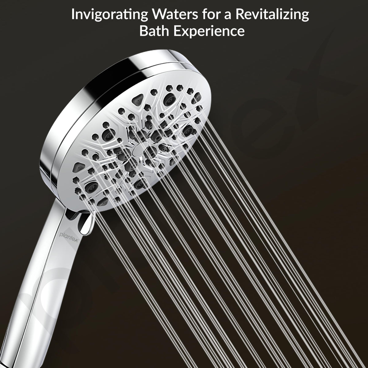 Plantex Abs Hand Shower For Bathroom/5 Inch Round Multi-Function 8 Mode Shower Hand/Hand Shower Set With 1.5 Meter Flexible Tube Pipe With Self Adhesive Bracket - (Chrome)-6