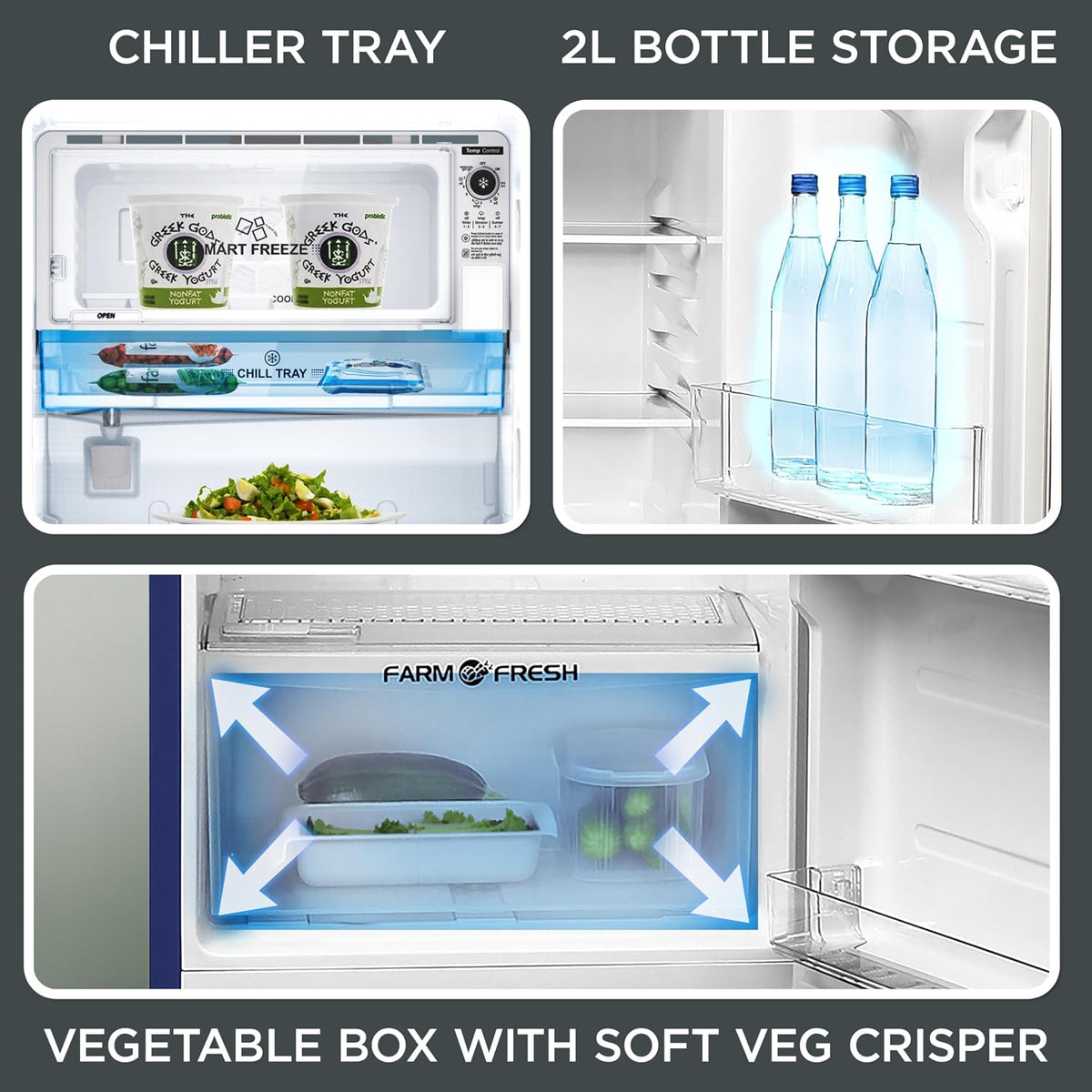 Midea 190 L 3 Star Direct Cool Refrigerator (MRD190D3HPCB, Blue, Flower, 2025 Model)-4