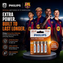 Philips R6L4B/94 AA Extra Zinc Chloride Battery (Pack of 4)