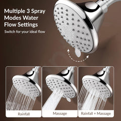 Plantex Shower Head for Bathroom with Shower Arm/Bathroom shower Combo-430B Strong ABS Combo/Shower for bathroom/Rain Shower/4 Inch Shower Head/9 Inch Shower Arm/Adjustable Head-4