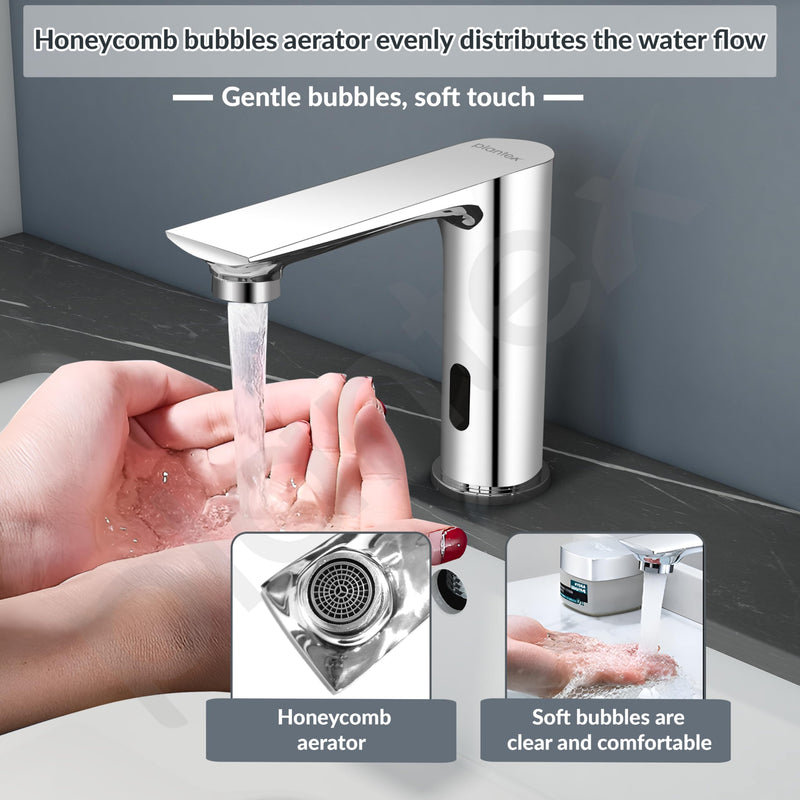 Plantex Brass Sensor Tap for Basin with Brass/Touchless Bathroom Faucet/Electronic Pillar Tap for Wash Basin-(Chrome)-4