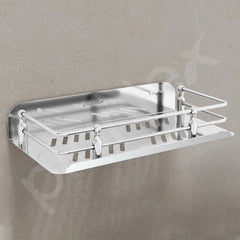 Plantex Wall Mounted Shelf for Bathroom/Stainless Steel Bathroom Shelf for Wall with Railings/Bathroom Accessories (9 inches, Chrome)-5