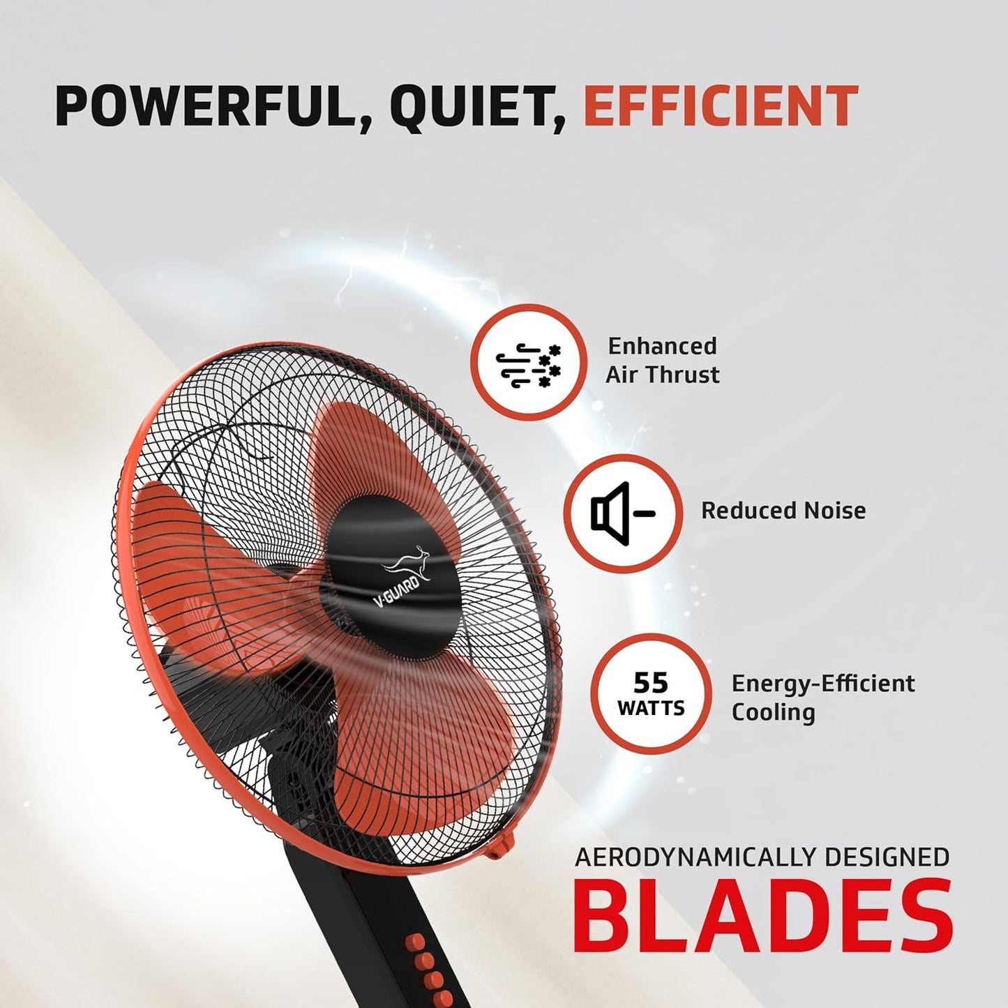 V-Guard Esfera STS Plus Pedestal Cum Table Fan | Versatile 2-In-1 Operation | 1350 RPM Motor | Customisable Tilt And Oscillation Control | Red Black | 40 cm (400mm)