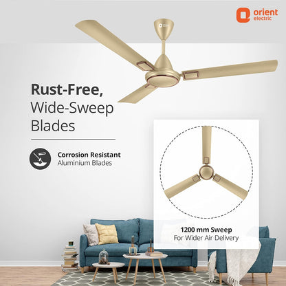 Orient Electric 1200 mm Falcon 425 Deco Ceiling Fan (Royal Manioca)