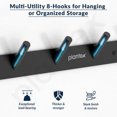 Plantex Wall Hooks for Hanging Cloth/Stainless Steel Towel Hangers/Bathroom Robe Hooks/Door Hangers/Round Wall Hook/Hook Rail for Hanging Keys - 4 Hooks (Pack of 2, Z-Black)-4