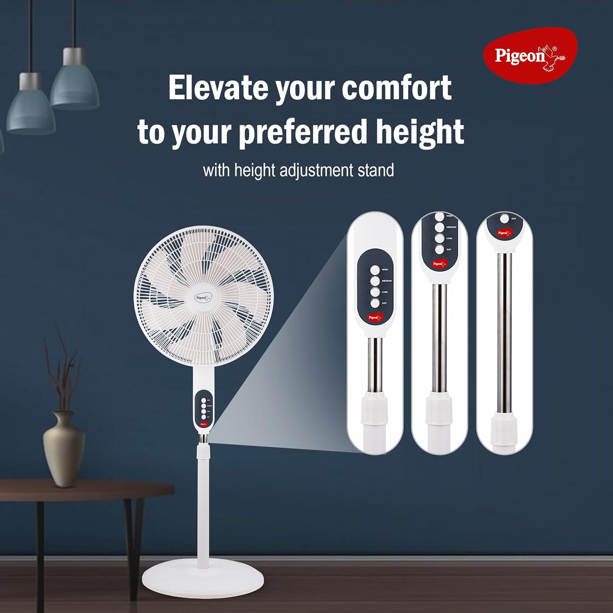 Pigeon Electric Fan Controller Fantastic Pedestal Fan For Home and Office-5