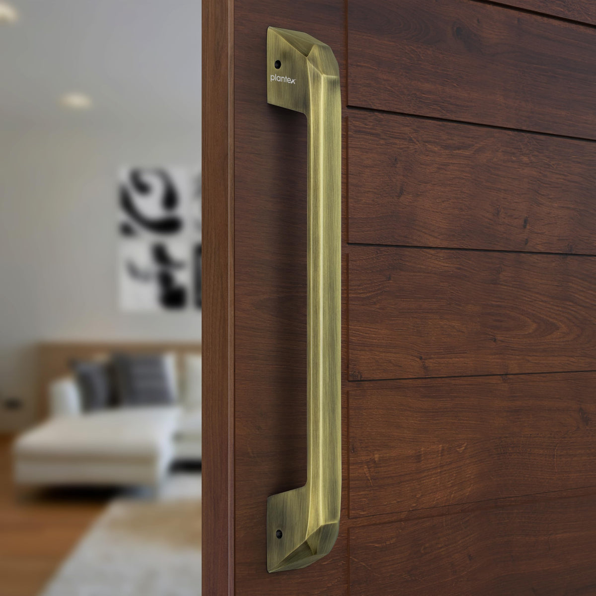 Plantex Door Handle/Main Door Handle/14 Inch Pull-Push Handle for Home & Office/3 Years Warranty Pack of 1 (SH-351, Brass Antique)-1