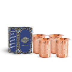 Pure Copper Luxury Glass with Lid - 275 ML
