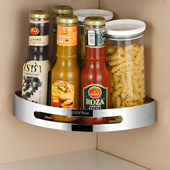 Plantex Stainless Steel Corner/Bathroom Shelf/Kitchen Shelf/Wall Mount (8x8 Inches) - Chrome-4