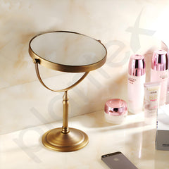 Plantex Premium Brass Magnifying Mirror/Dual Side Makeup Mirror with Stand/Shaving Mirror for Bathroom with 5x/1x Magnification (8 Inch-Brass Antique/Tabletop)-5