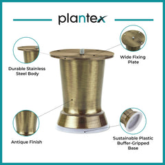 Plantex Heavy Duty Round 4 inch Spare Sofa Legs for Bed Furniture/Sofa Legs for Furniture Fitting/Table Legs/Sofa Leg Set of 2 pcs (Brass Antique) (Model APS-DTS-51)-4