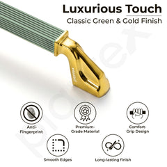 Plantex Aluminium Cabinet Handle/450mm Wardrobe Handle for Home/Cupboard Door Pull-Push Handles for Office - Pack of 1 (Green & Gold)-3