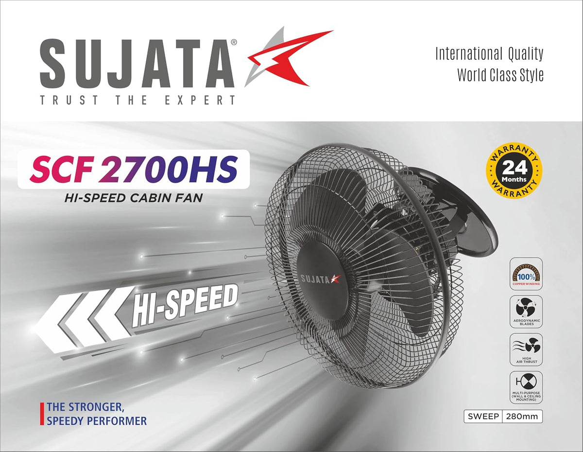 Sujata SCF2700 HS 280 mm High Speed Cabin Fan-2