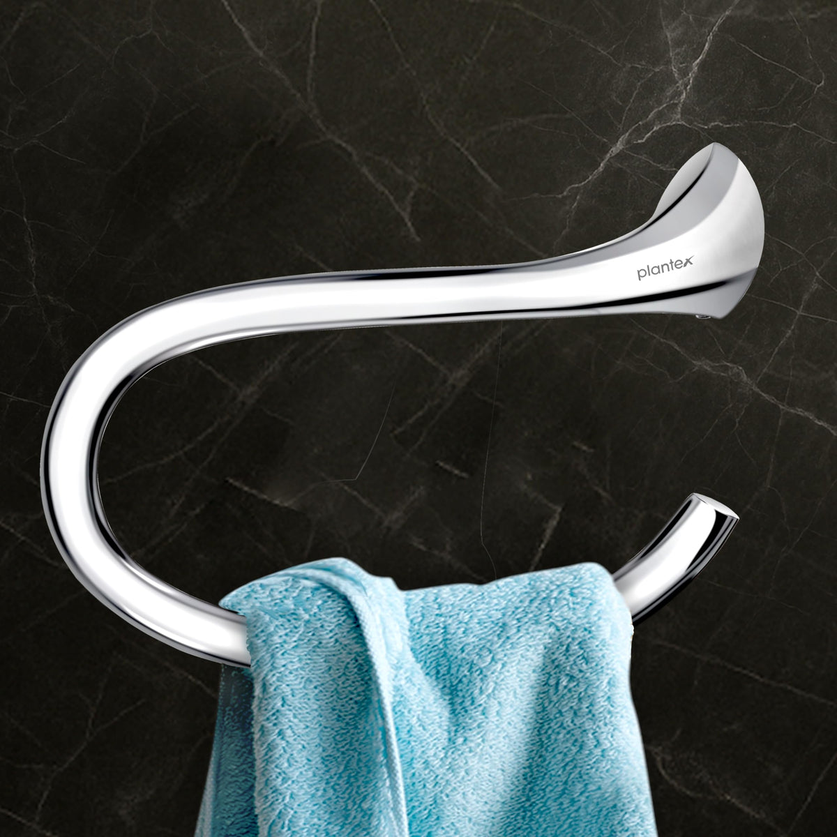 Plantex Smero Pure Brass Napkin Hanger/Towel Hanger for Wash Basin/Towel Ring for Kitchen/Bathroom Accessories - Craft(Chrome)-1