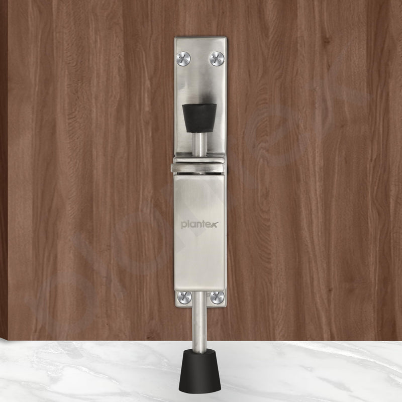 Plantex Kickdown Door Stopper Spring Loaded Telescopic Step On/Off Door Stops Rubber, Adjustable Heavy Duty Door Locks Holder Stop/Release by Foot/Door Stops - Pack of 1 (Matt)-2