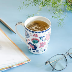 Magique by The Wishing Chair x ClayCraft : Forest Jahanara Ceramic Coffee Mug 300ml | Fine China Milk Tea Cup | Elegant Floral Mug for Home Office Gifting | Microwave & Dishwasher Safe
