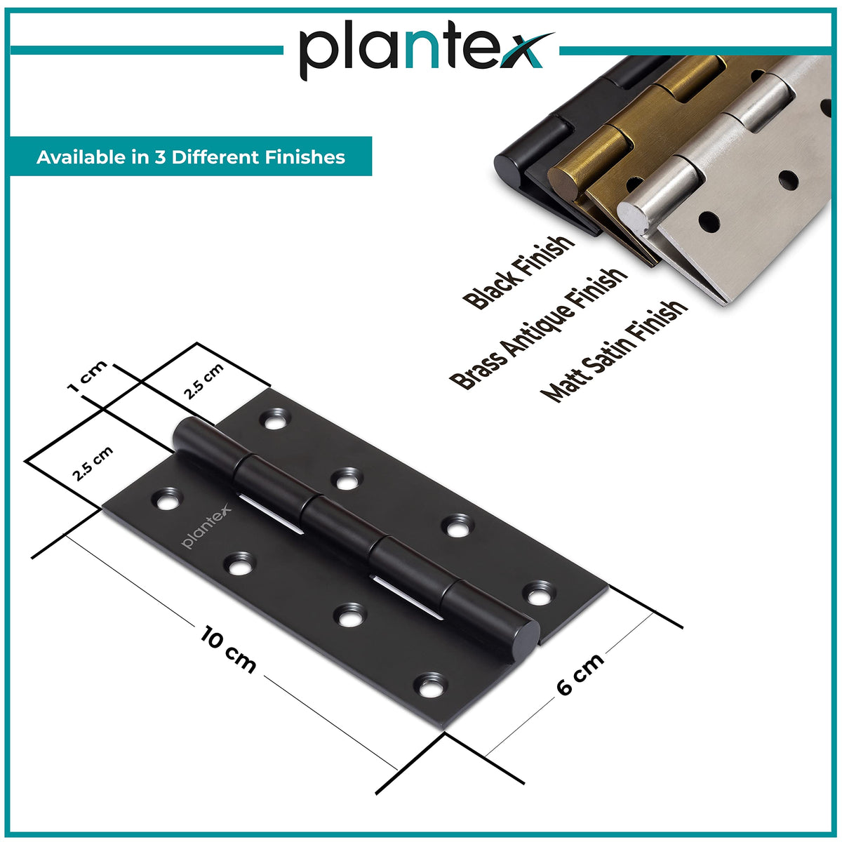 Plantex Door Hinges 4 inch x 14 Gauge/1.8 mm Thickness Home/Office/Hotel/Door Hinges for Main Door/Kabza for Bedroom/Kitchen/Bathroom/Window/Soft Movement Hinge- Pack of 24 (Black)-3