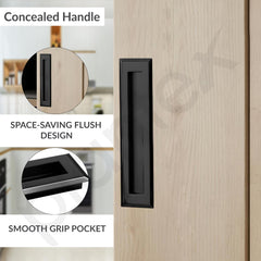 Plantex Sliding Door Handle/Concealed Handle for Sliding Door/224mm Concealed Handle for Wardrobe/Kitchen Cabinet - Pack of 4 (Black) (Model APS-DTC-3900)-4